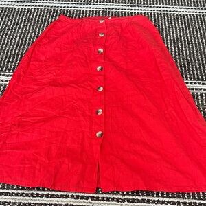 Japna Vibrant Red A-Line Skirt